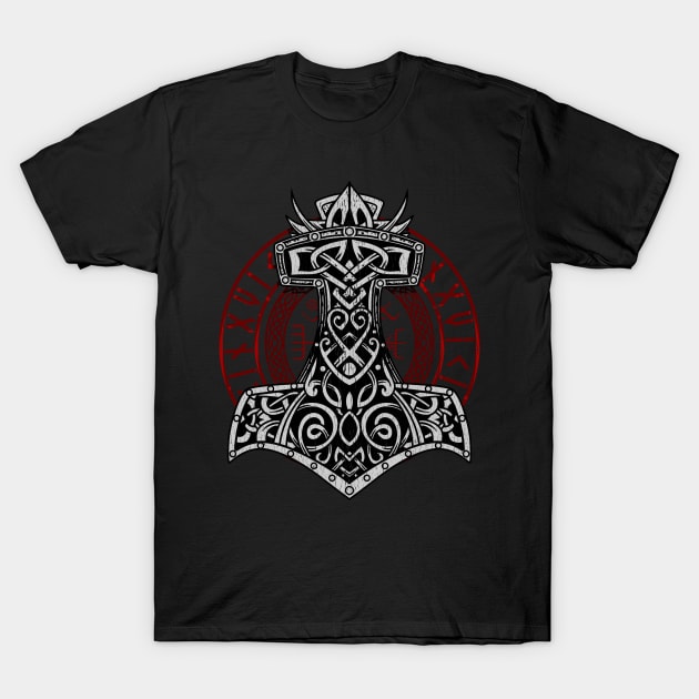 Viking Norse God Hammer - Mjolnir T-Shirt by biNutz